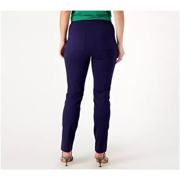 New Isaac Mizrahi Live! Medium Grey Petite Elements 24/7 Stretch Pants Petite 2X - Picture 2 of 5
